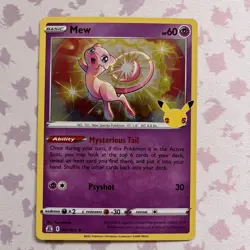 Pokemon TCG Mew Holo 011/025 Celebrations NM - Image 1
