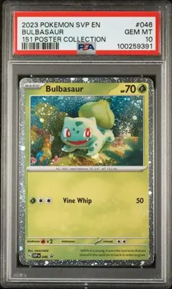 2023 BULBASAUR 151 POSTER COLLECTION 046 psa 10 POKEMON SVP EN-SV BLACK STAR PRO - Image 1