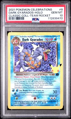 PSA 10 Dark Gyarados 8/82 Celebrations Classic Collection Holo Rocket Pokemon - Image 1