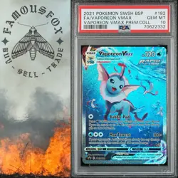 2021 Pokemon Vaporeon VMAX Premium Coll. Full Alt Promo SWSH182 PSA 10 Gem Mint - Image 1