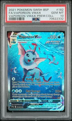 2021 Pokemon Vaporeon VMAX Premium Coll. Full Alt Promo SWSH182 PSA 10 Gem Mint - Image 2