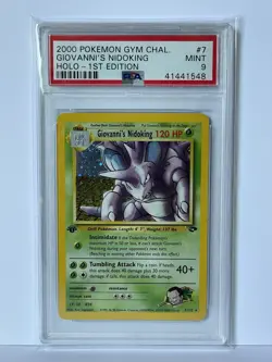 2000 Pokemon Gym Challenge Giovanni's Nidoking #7 1st Edition Holo PSA 9 - Image 1