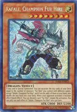 Yugioh! LP Rafale, Champion Fur Hire - DASA-EN023 - Secret Rare - Unlimited Ligh - Image 1