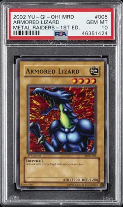 2002 YU-GI-OH! MRD-METAL RAIDERS 1ST ED #005 ARMORED LIZARD PSA 10 - Image 1