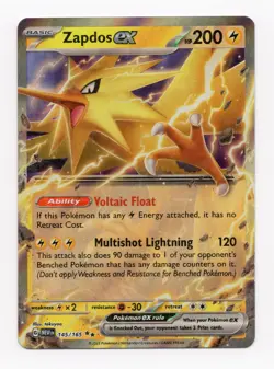 Zapdos Ex 145/165 - Scarlet & Violet 151 - Pokemon Card - NM - Image 3