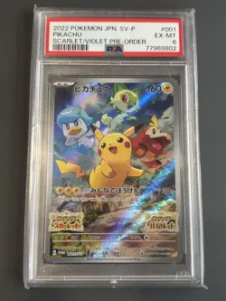Pikachu PSA6 SV-P Promo Card Scarlet Violet Pokemon Collectible - Image 1