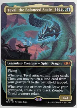 Teval, the Balanced Scale Borderless x1 Commander: Tarkir: Dragon MTG LP/NM - Image 1