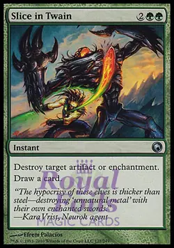 Slice in Twain 2x FOIL SOM MTG Scars of Mirrodin Uncommon MINT green - Image 1