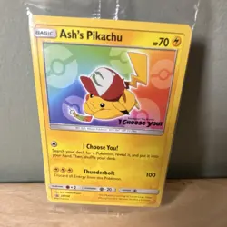 Ash's Pikachu SM108 SM Promo Holo Card English 70 HP Pokemon TCG - Image 1