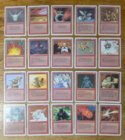 Lot of 20 Magic the Gathering MTG Red Cards - Revised 3rd Edition - LP, No Dupes - Image 1