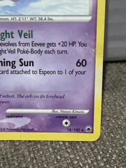 Pokemon Espeon TCG 18/100 Majestic Dawn Regular Rare Card Mp Crease - Image 4