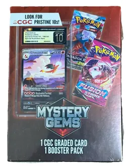 Pokemon TCG Mystery Gems Chase Booster Pack & 1 CGC Graded Card New Lot Of 4 - Image 1