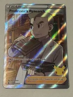 Pokemon TCG Celebrations Trainer Professor's Research Full Art Holo Card 024/025 - Image 1