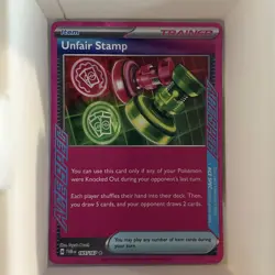 Pokemon TCG Unfair Stamp 165/167 Twilight Masquerade Ace Spec Holo Card NM - Image 1