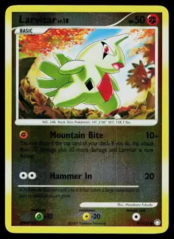 Pokemon Card Mysterious Treasures Larvitar 87/123 Common Reverse Holo - Image 1