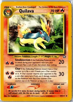 Pokemon Card - Quilava 47/111 Neo Genesis Uncommon Heavily Played - Image 1