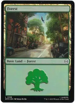 Magic The Gathering Spider-Man Land Foil Lot Of 4 Cards - Forest - Image 1
