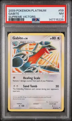 2009 POKEMON PLATINUM SUPREME VICTORS #59 GABITE PSA 7 - Image 1