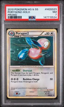 2010 POKEMON HEARTGOLD & SOULSILVER PROMO #HGSS23 PORYGON2-HOLO PSA 7 - Image 1