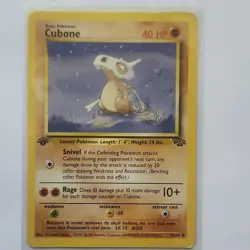 Pokemon Cubone 1st Edition Jungle 50/64 40 HP Common Regular WOTC 1999 - Image 1
