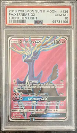 Pokemon Forbidden Light Xerneas GX Full Art Holo Ultra Rare #126 PSA 10 - Image 1