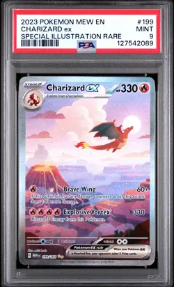 2023 POKEMON MEW EN-151 SPECIAL ILLUSTRATION RARE #199 CHARIZARD EX PSA 9 - Image 1