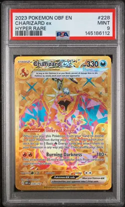 2023 POKEMON OBF EN-OBSIDIAN FLAMES HYPER RARE #228 CHARIZARD EX PSA 9 - Image 1