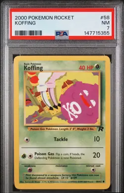 2000 POKEMON ROCKET #58 KOFFING PSA 7 - Image 1
