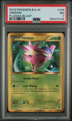2013 POKEMON BLACK & WHITE PLASMA BLAST #103 VIRIZION PSA 7 - Image 1