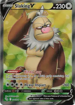 Slaking V (Full Art) Holo Ultra Rare Pokemon GO 077/078 NM - Image 1