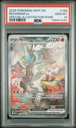 2025 Pokemon White Flare Reshiram ex SIR 166/086 PSA 10 GEM MINT - Image 1
