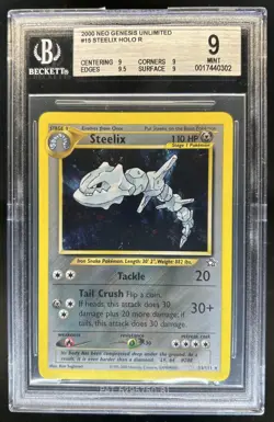 2000 Pokemon Neo Genesis Steelix Holo Rare #15/111 BGS 9 - Image 1