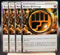 4x Rocky Fighting Energy 087/088 Perfect Holo Pokemon TCG NM Playset - Image 1