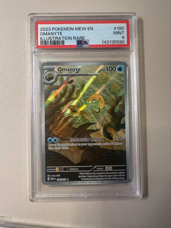 2023 Pokemon MEW 151 EN 180/165 Omanyte Illustration Rare PSA 9!!! (A) - Image 1
