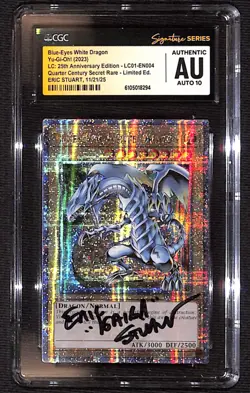 CGC Auto 10 Eric Stuart Blue-Eyes White Dragon Limited Edition LC01-EN004 - Image 1