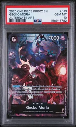 PSA 10 Gem Mint One Piece PRB02-012 Gecko Moria Alternate Art English - Image 1