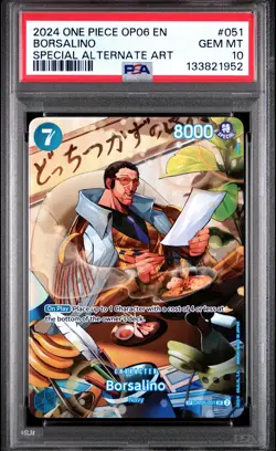2024 ONE PIECE OP06-WINGS OF THE CAPTAIN SPECIAL ALTERNATE ART BORSALINO PSA 10 - Image 1