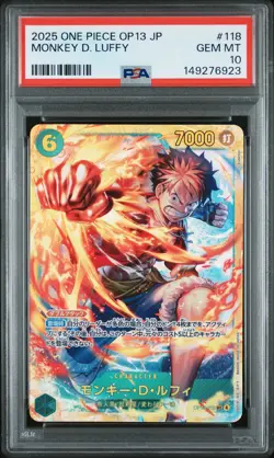 2025 ONE PIECE JAPANESE OP13-CARRYING ON HIS WILL #118 MONKEY D. LUFFY PSA 10 - Image 1