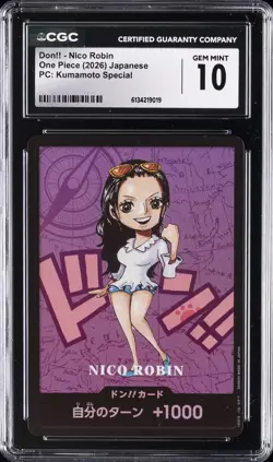 2026 ONE PIECE JAPANESE PC: KUMAMOTO SPECIAL DON!! - NICO ROBIN CGC 10 GEM MINT - Image 1
