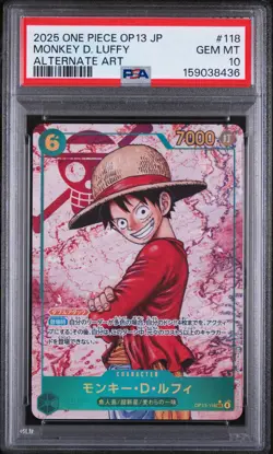 2025 ONE PIECE JAPANESE CARRYING ON HIS WILL ALT ART #118 MONKEY D. LUFFY PSA 10 - Image 1