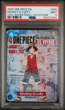 2026 ONE PIECE PROMOS COLLEGE BASKETBALL: US VOYAGE MONKEY D. LUFFY PSA 9 - Image 1