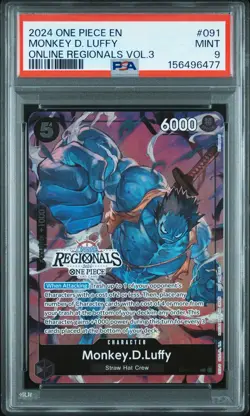 2024 ONE PIECE ONLINE REGIONALS PACK 2024 VOL.3 #091 MONKEY D. LUFFY PSA 9 - Image 1