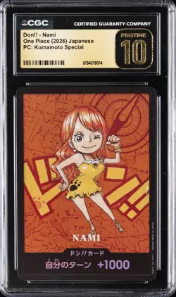2026 ONE PIECE JAPANESE PC: KUMAMOTO SPECIAL NAMI CGC 10 PRISTINE - Image 1