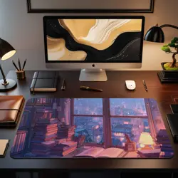 MTG Playmat | Lofi Books Themed TCG Playmat | Unofficial MTG Playmat - Image 2