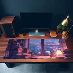 MTG Playmat | Lofi Books Themed TCG Playmat | Unofficial MTG Playmat - Image 3