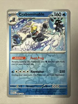 Pokemon TCG * SV Stellar Crown * 42/142 Crabominable * REVERSE HOLO U * FRESH PK - Image 1
