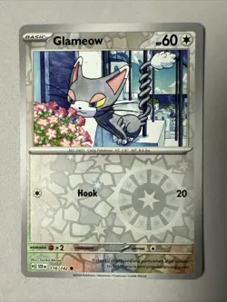 Pokemon TCG * SV Stellar Crown * 116/142 Glameow * REVERSE HOLO C * FRESH PK - Image 1