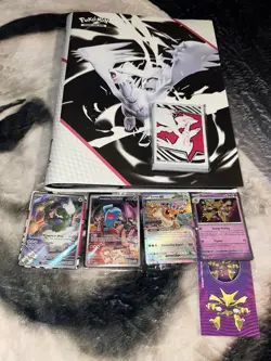 Scarlet & Violet Binder with 159 Pokemon Cards + 4 Sealed Cards And Card Holders - Image 1
