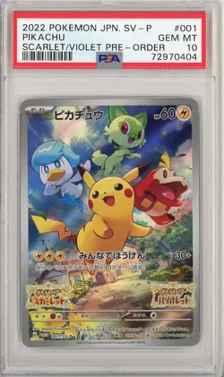 PSA 10 Pikachu 001/SV-P Promo Scarlet & Violet Japanese Pokemon Card - Image 1