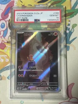 PSA 10 Charmander 168/165 Sv2a: Pokemon Card 151 Holo Japanese charizard ar art - Image 1